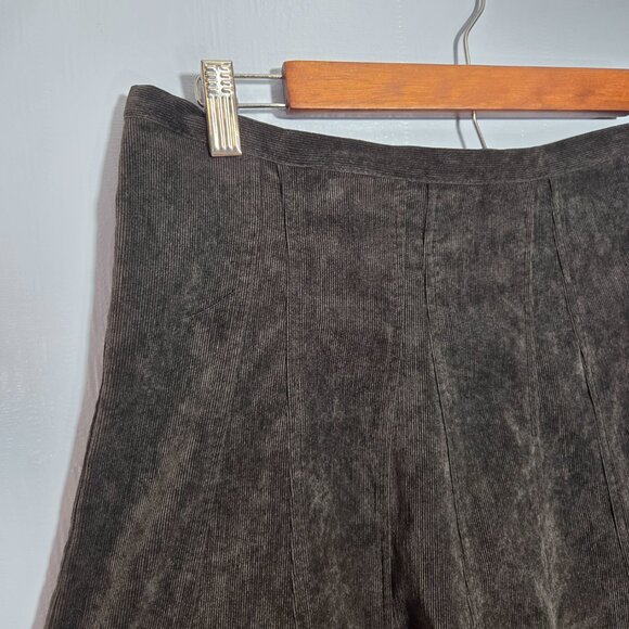 Christopher & Banks 12 Petite Black Corduroy Flowy Midi Skirt - Picture 3 of 10